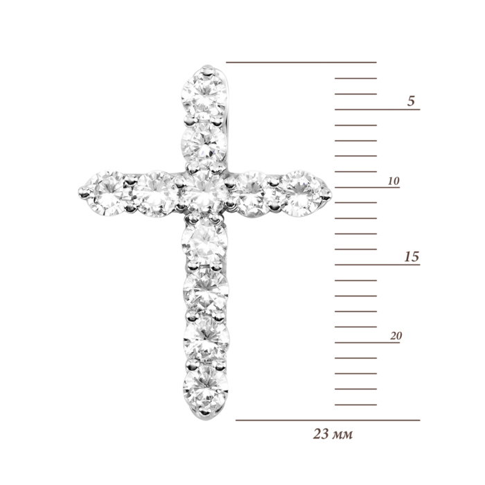 Срібна підвіска Хрестик з фіанітами. Артикул UG53010/1р-CZ