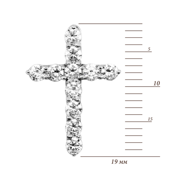 Срібна підвіска Хрестик з фіанітами. Артикул UG53011/1р-CZ