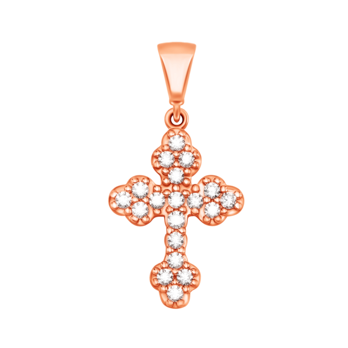 Золотая подвеска Крестик с фианитами. Артикул UG53011026001