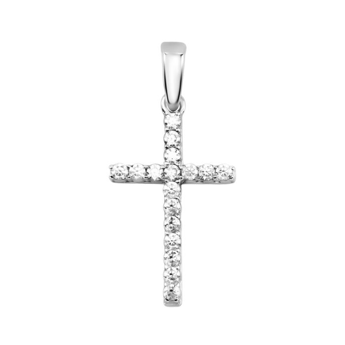Срібна підвіска Хрестик з фіанітами. Артикул UG53016/1р-CZ