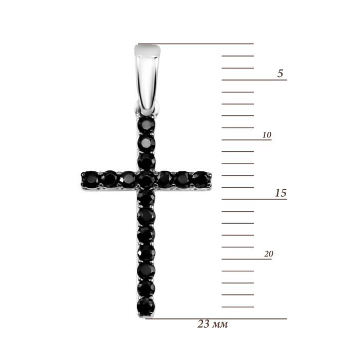 Срібна підвіска Хрестик з фіанітами. Артикул UG53016ч/1р-CZ