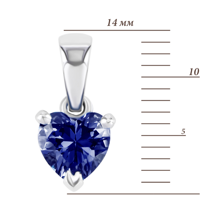 Серебряная подвеска с гидротермальным сапфиром. Артикул UG53018/1р-HSPH