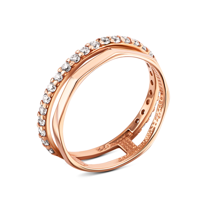 Золотое кольцо с фианитами. Артикул UG5КВ3018