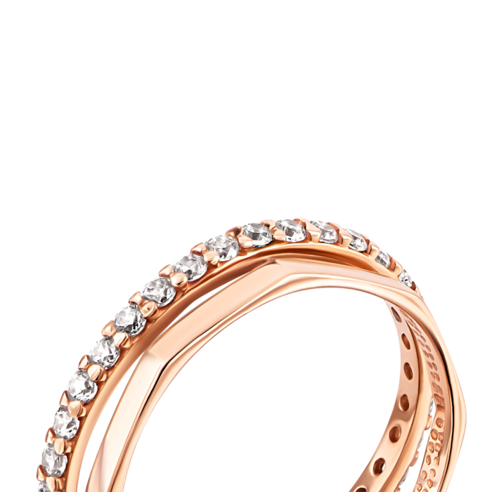 Золотое кольцо с фианитами. Артикул UG5КВ3018