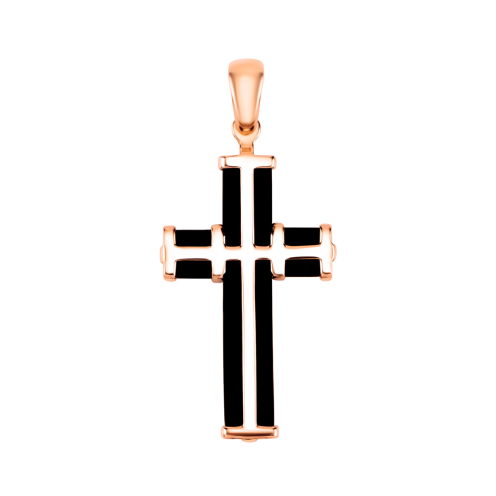 Золотий хрестик з каучуком. Артикул UG530457-2/01/0