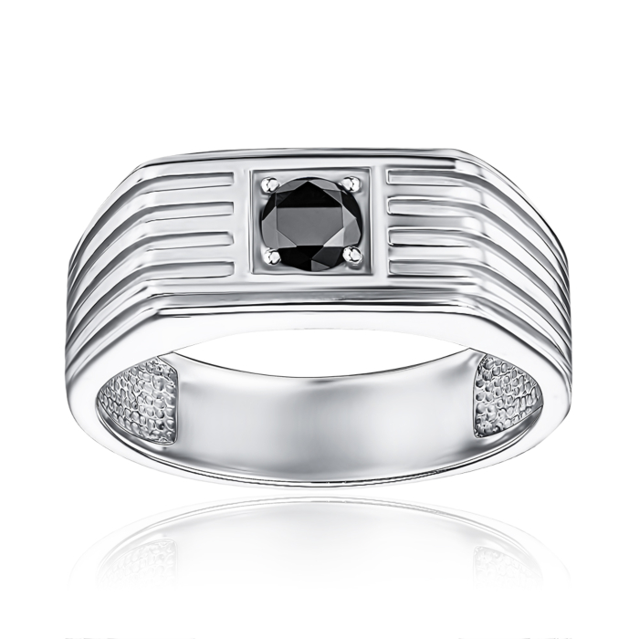 Серебряная печатка с фианитом 00903/12/1/813