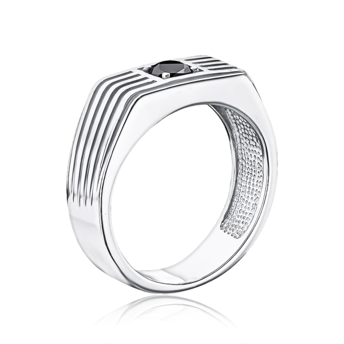 Серебряная печатка с фианитом 00903/12/1/813