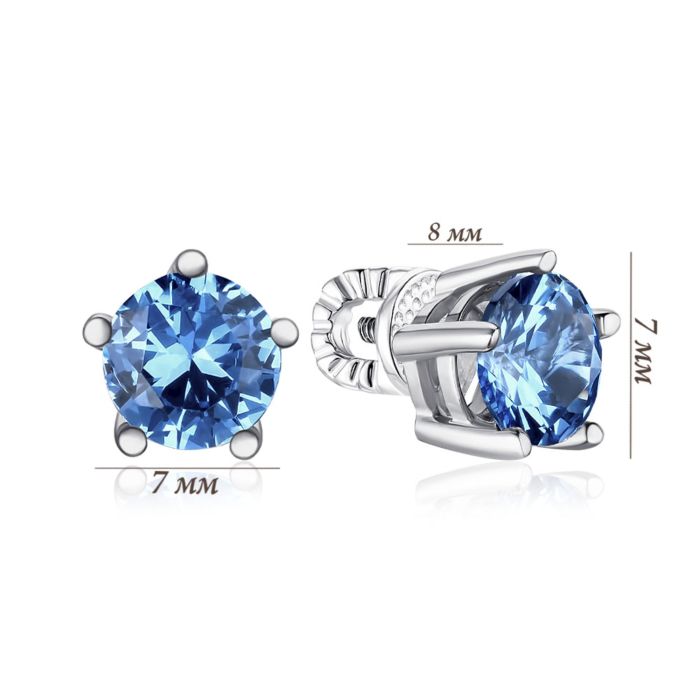 Серебряные пуссеты. Артикул 40438/12/1/21280