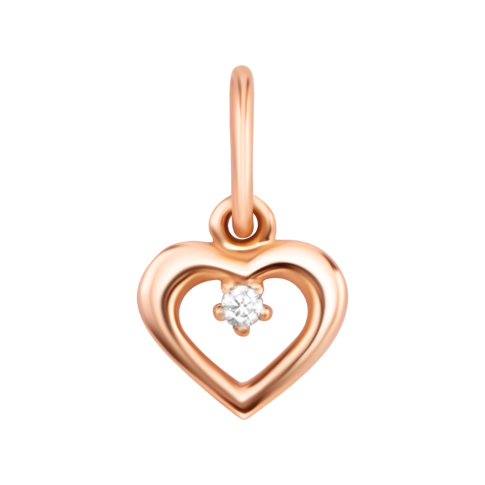 Золота підвіска Серце з фіанітом. Артикул UG531/0007/00/01/01