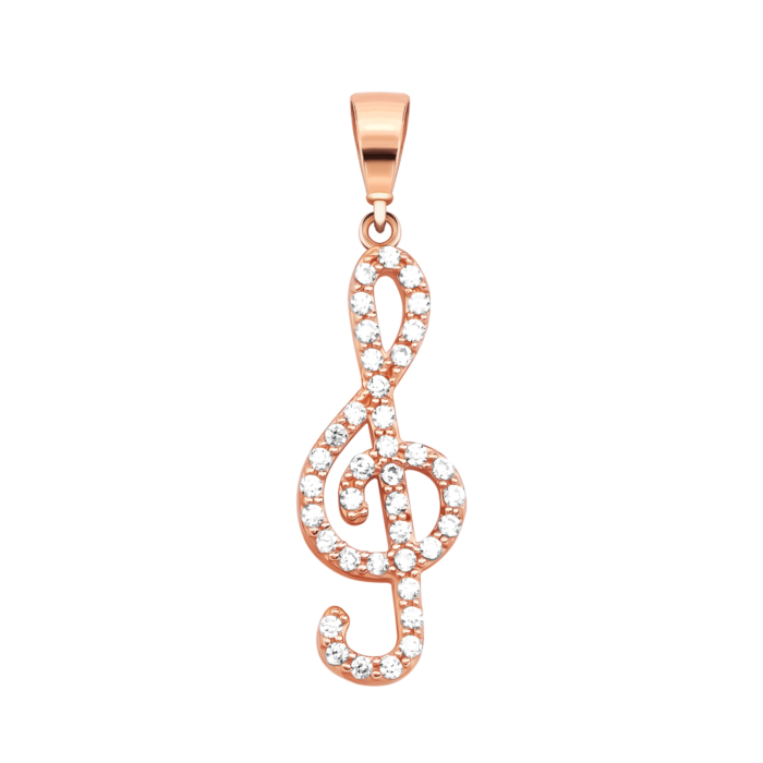 Золота підвіска Скрипковий ключ з фіанітами. Артикул UG53101025801