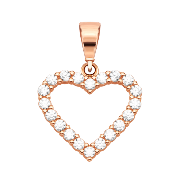 Золотая подвеска Сердце з фианитами. Артикул UG53101026401