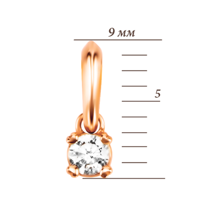 Золотая подвеска с бриллиантом. Артикул UG53105906201