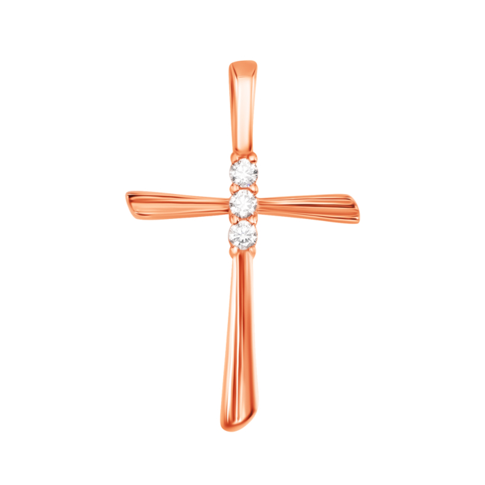 Золотая подвеска Крестик с фианитами. Артикул UG5310875710101