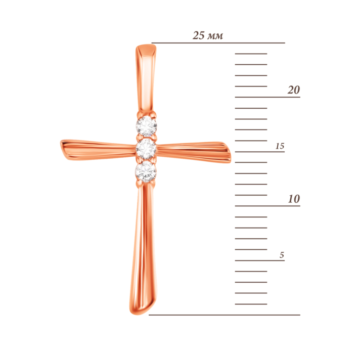 Золота підвіска Хрестик з фіанітами. Артикул UG5310875710101