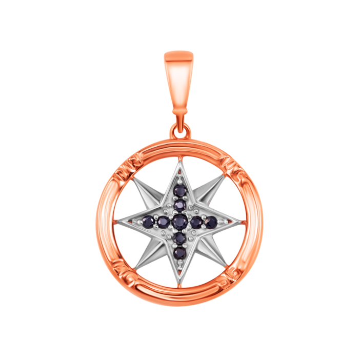 Золота підвіска Зірка з фіанітами. Артикул UG53111032104