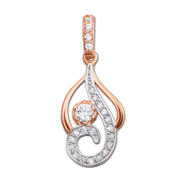 Золота підвіска з фіанітами. Артикул 31177