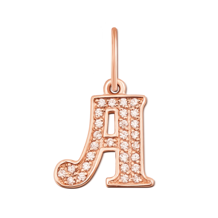 Золота підвіска «Літера А» з фіанітами. Артикул 31277/а