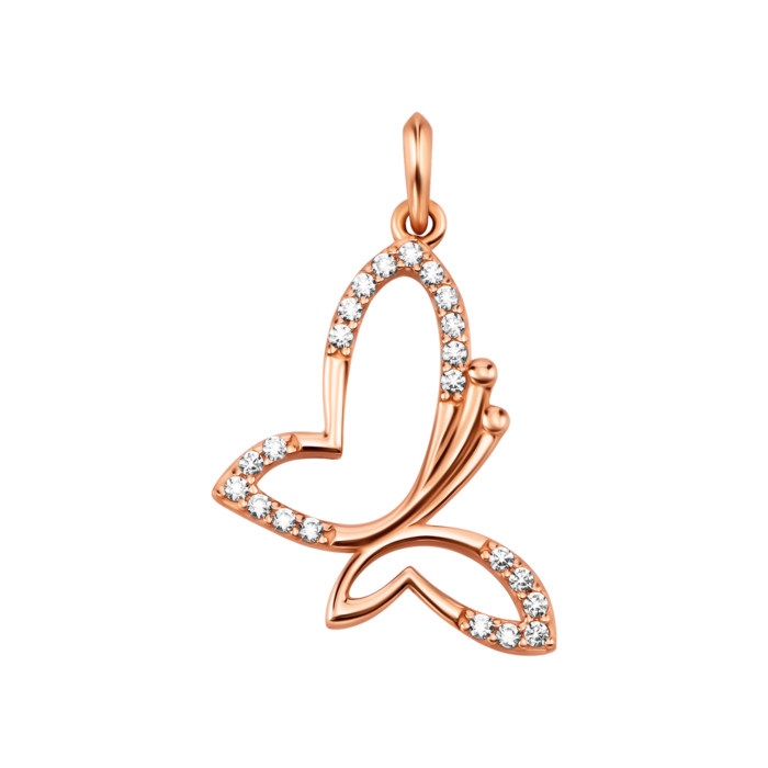 Золота підвіска Метелик з фіанітами. Артикул UG5319029710101