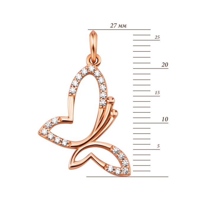 Золота підвіска Метелик з фіанітами. Артикул UG5319029710101