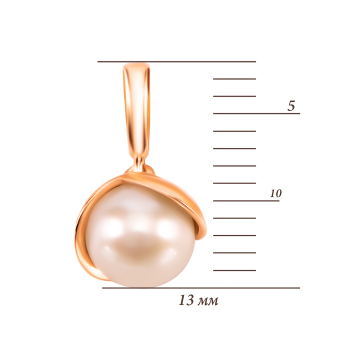 Золота підвіска з перлиною. Артикул UG5319100810101п