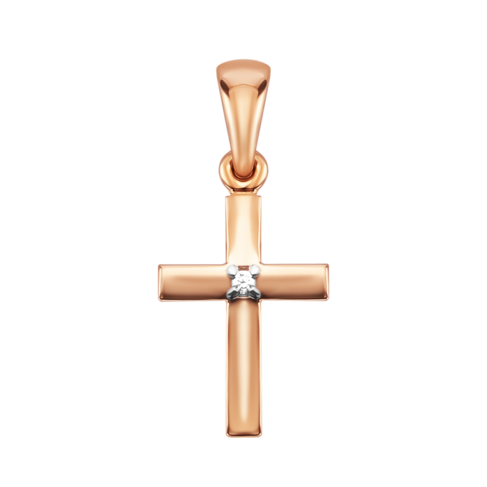 Золота підвіска Хрестик з фіанітом. Артикул UG532008/01/1/13