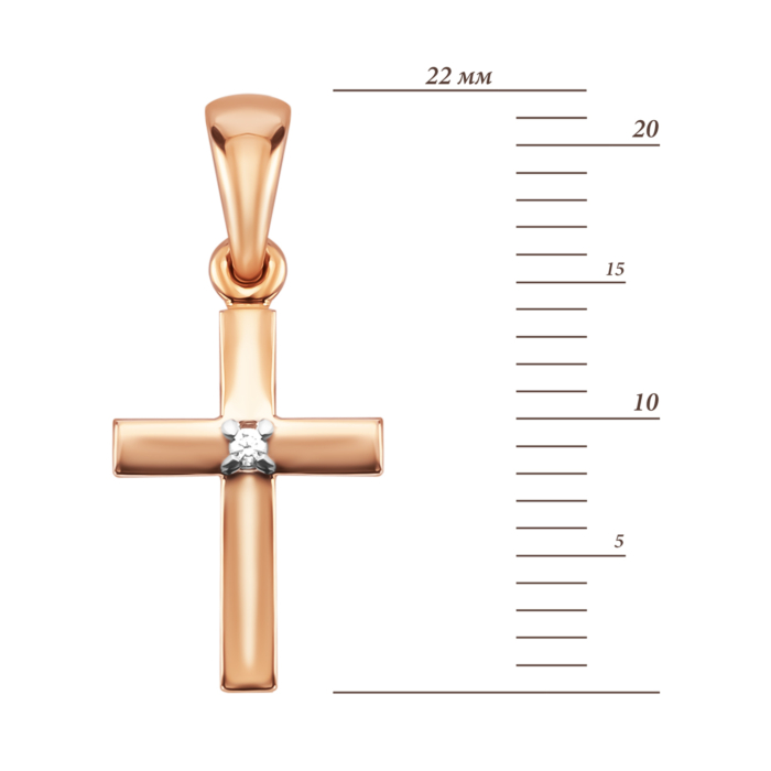 Золота підвіска Хрестик з фіанітом. Артикул UG532008/01/1/13