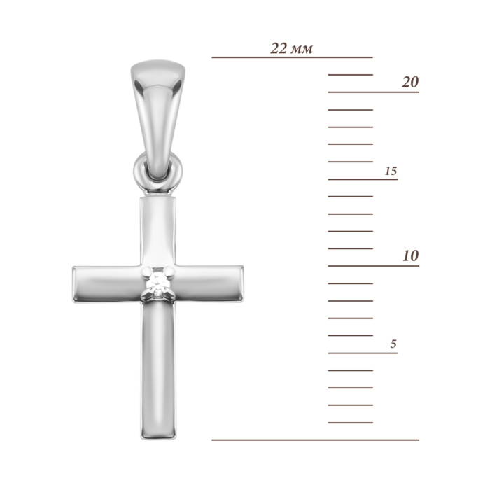 Золота підвіска Хрестик з фіанітом. Артикул UG532008/02/1/13