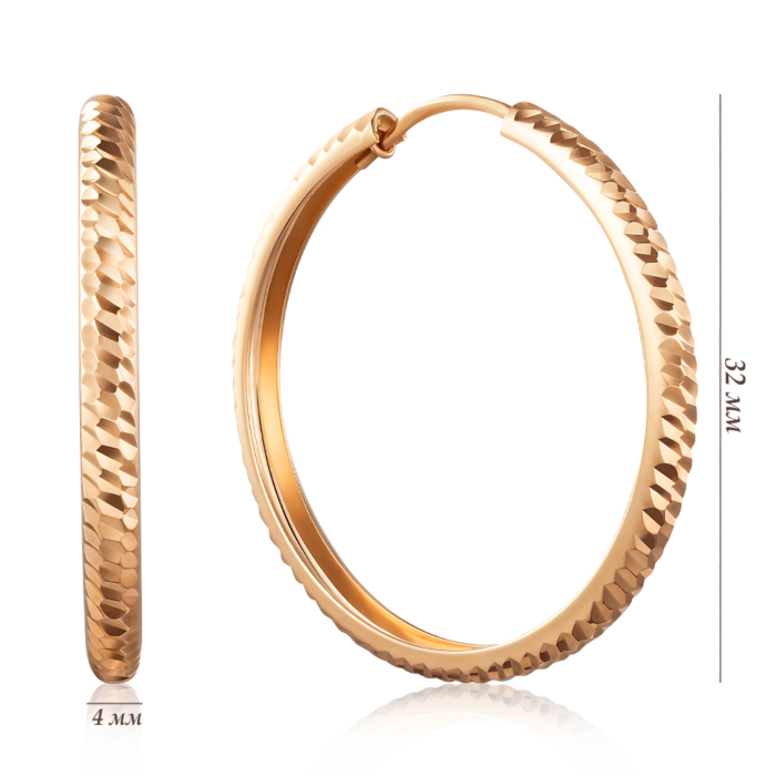 Золоті сережки-конго без вставки. Артикул 20823/б