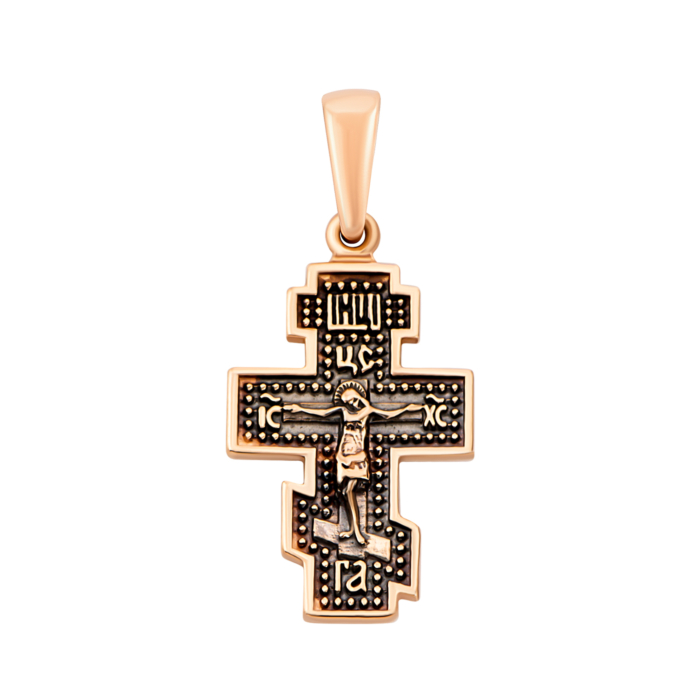 Золотой крестик. Распятие Христа. Артикул UG5КР330и