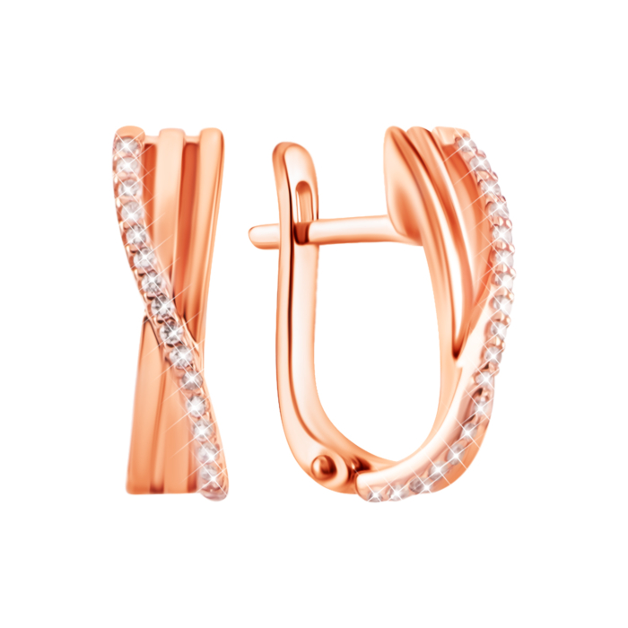 Золоті сережки з фіанітами. Артикул UG5332513