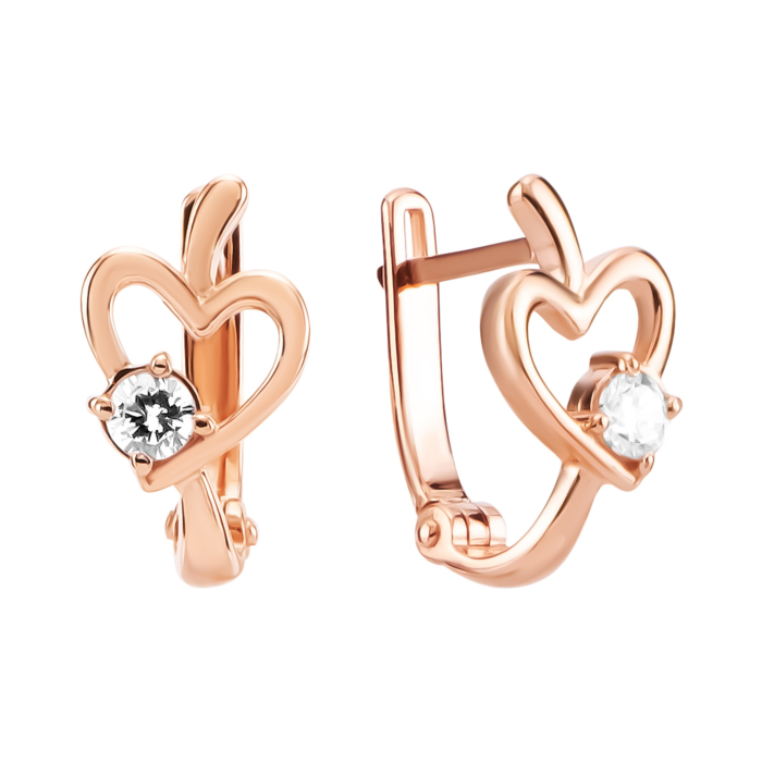 Золотые серьги с фианитами. Артикул UG5332536