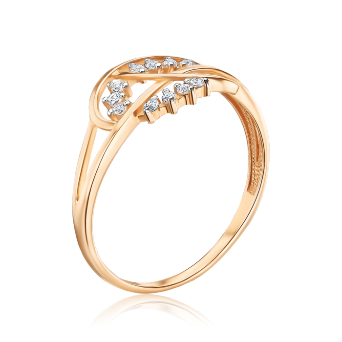 Золота каблучка з фіанітами 13533/01/1/13
