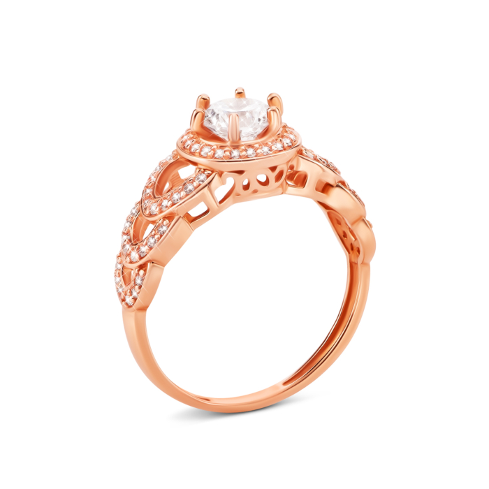 Золота каблучка з фіанітами. Артикул UG5КВ347(1)ви