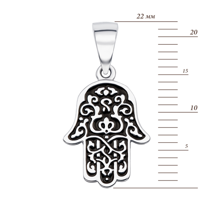 Срібна підвіска-хамса з емаллю. Артикул с35004