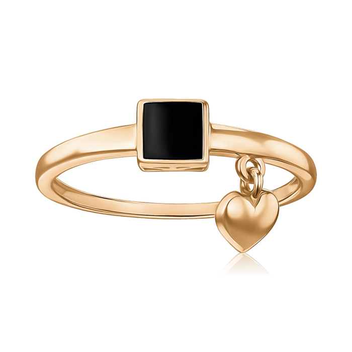 Золотое кольцо с эмалью. Артикул 17153/01/0/389