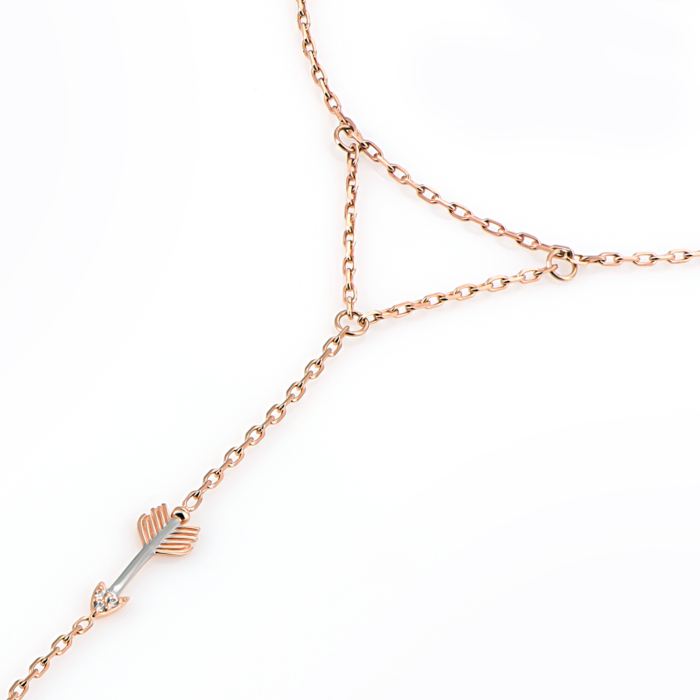 Золотий браслет з каблучкою та фіанітами.Артикул БС356и