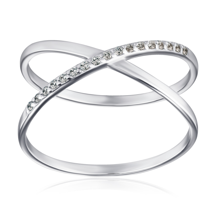 Золотое кольцо с фианитами. Артикул 13163/02/1/1