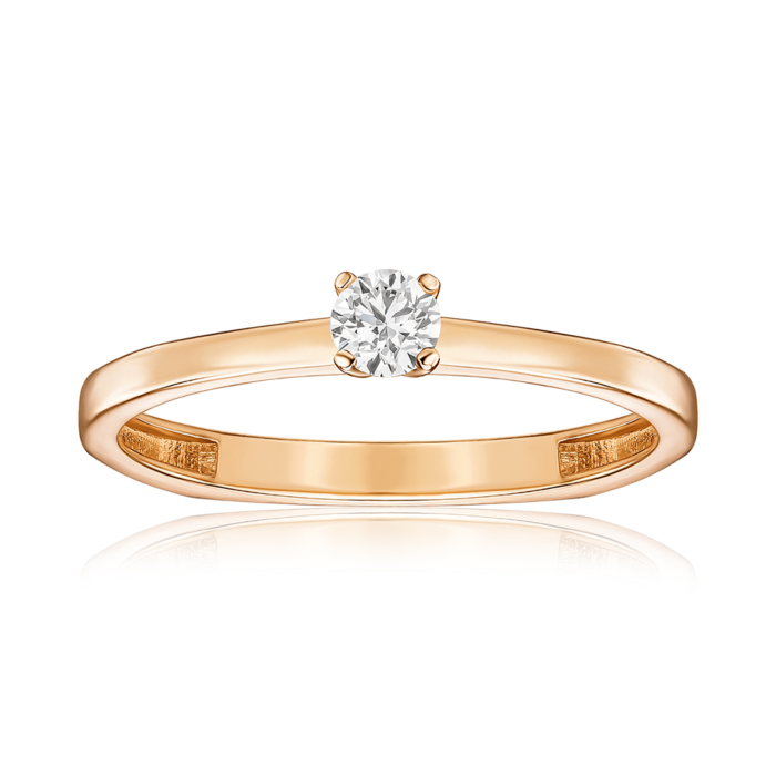 Золота каблучка з діамантом. Артикул 53663/01/0/9218