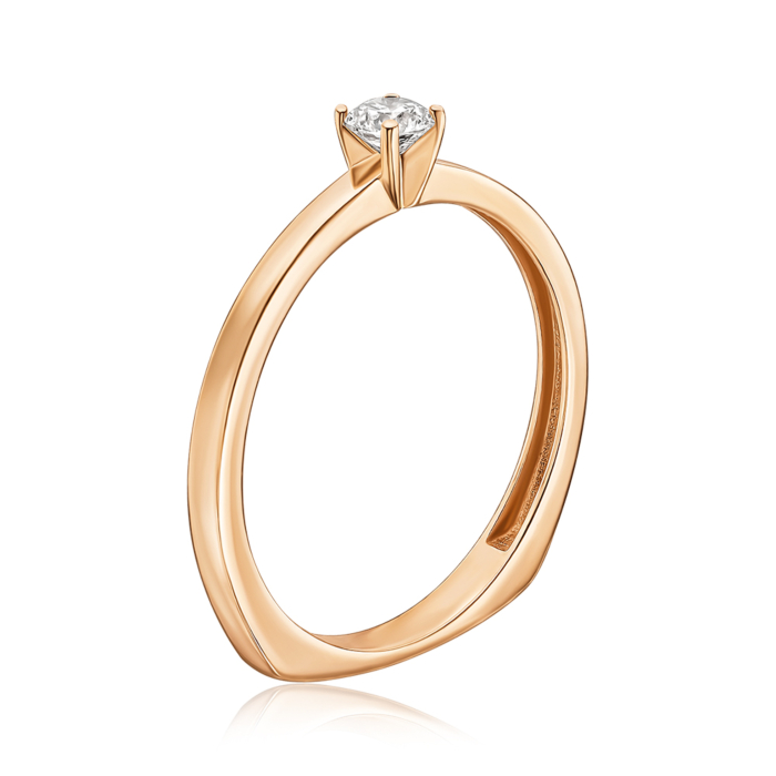 Золота каблучка з діамантом. Артикул 53663/01/0/9218