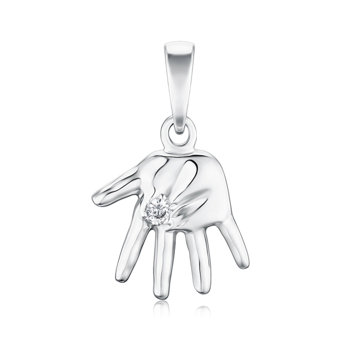 Золота підвіска «Долонька» з фіанітом. Артикул 31373/б