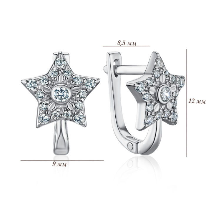 Серебряные серьги. Артикул 40473/12/1/350