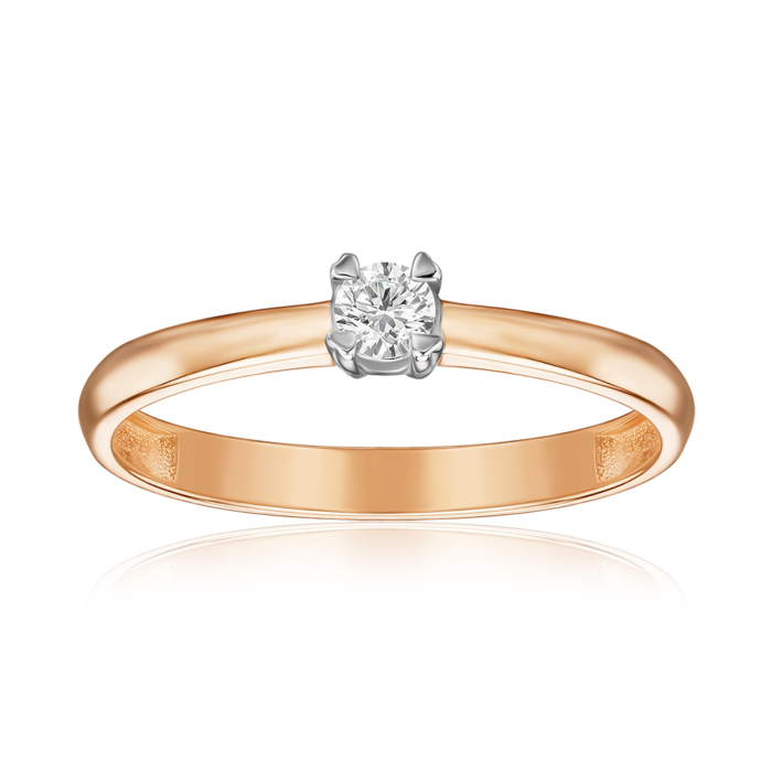 Золота каблучка з діамантом. Артикул 53673/14/1/11143
