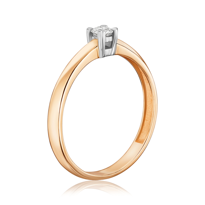 Золота каблучка з діамантом. Артикул 53673/14/1/11143