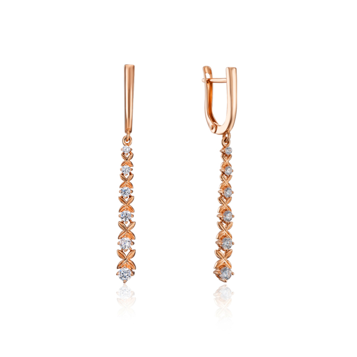 Золоті сережки з фіанітами. Артикул 22773/01/0/2116