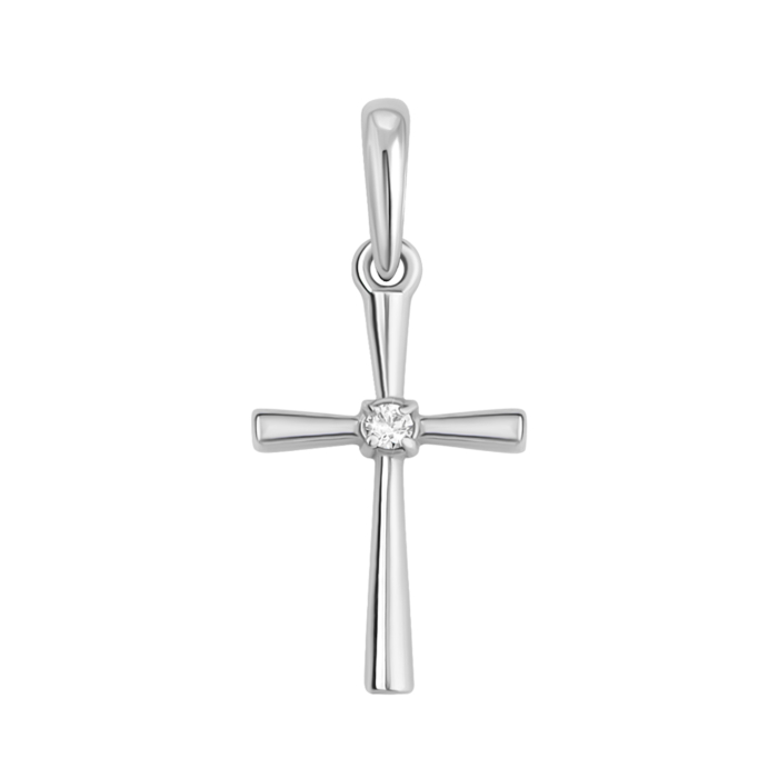 Золотой крестик с бриллиантом. Артикул UG538/0065/02/01/02