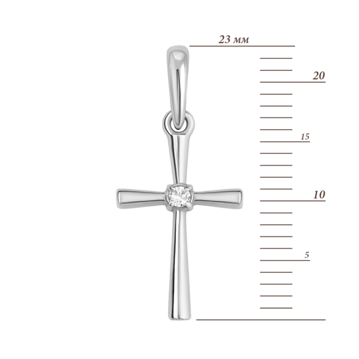Золотий хрестик з діамантом. Артикул UG538/0065/02/01/02