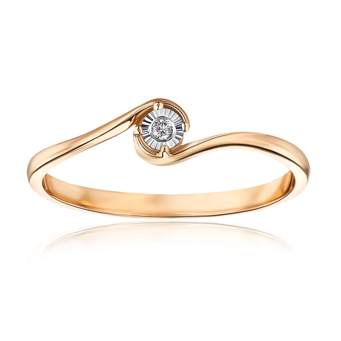 Золотое кольцо с бриллиантом 53083/1.5