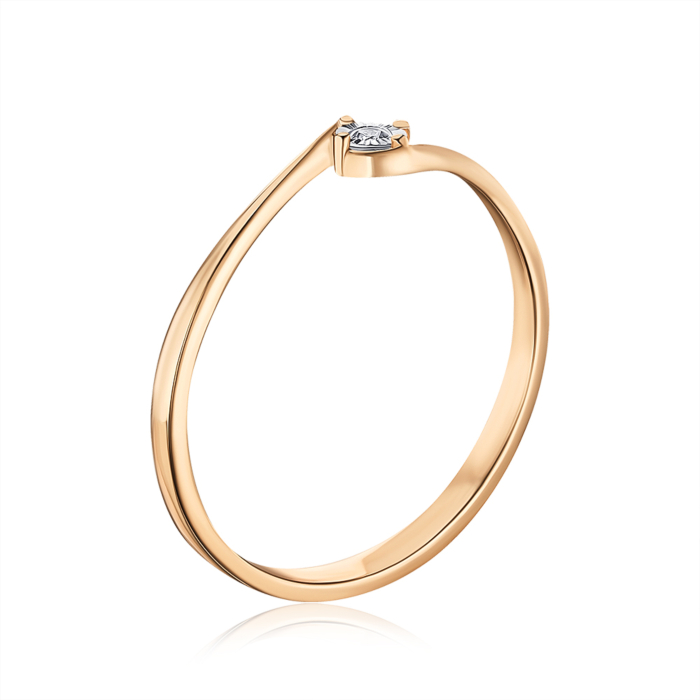 Золотое кольцо с бриллиантом 53083/1.5