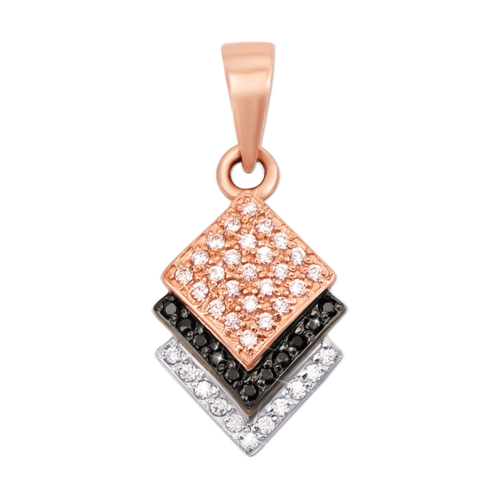 Золота підвіска з фіанітами. Артикул 3814/ч кс