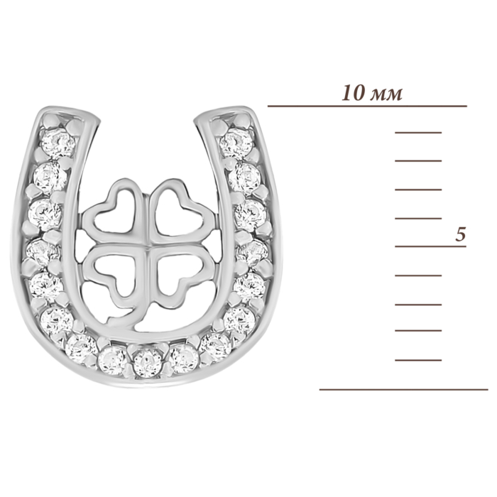 Срібна підвіска Конюшина з фіанітами. Артикул UG539095